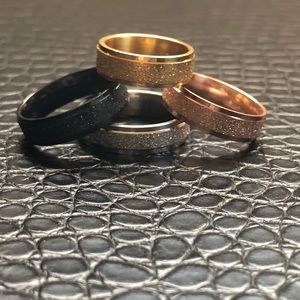 Stainless steel glitter rings